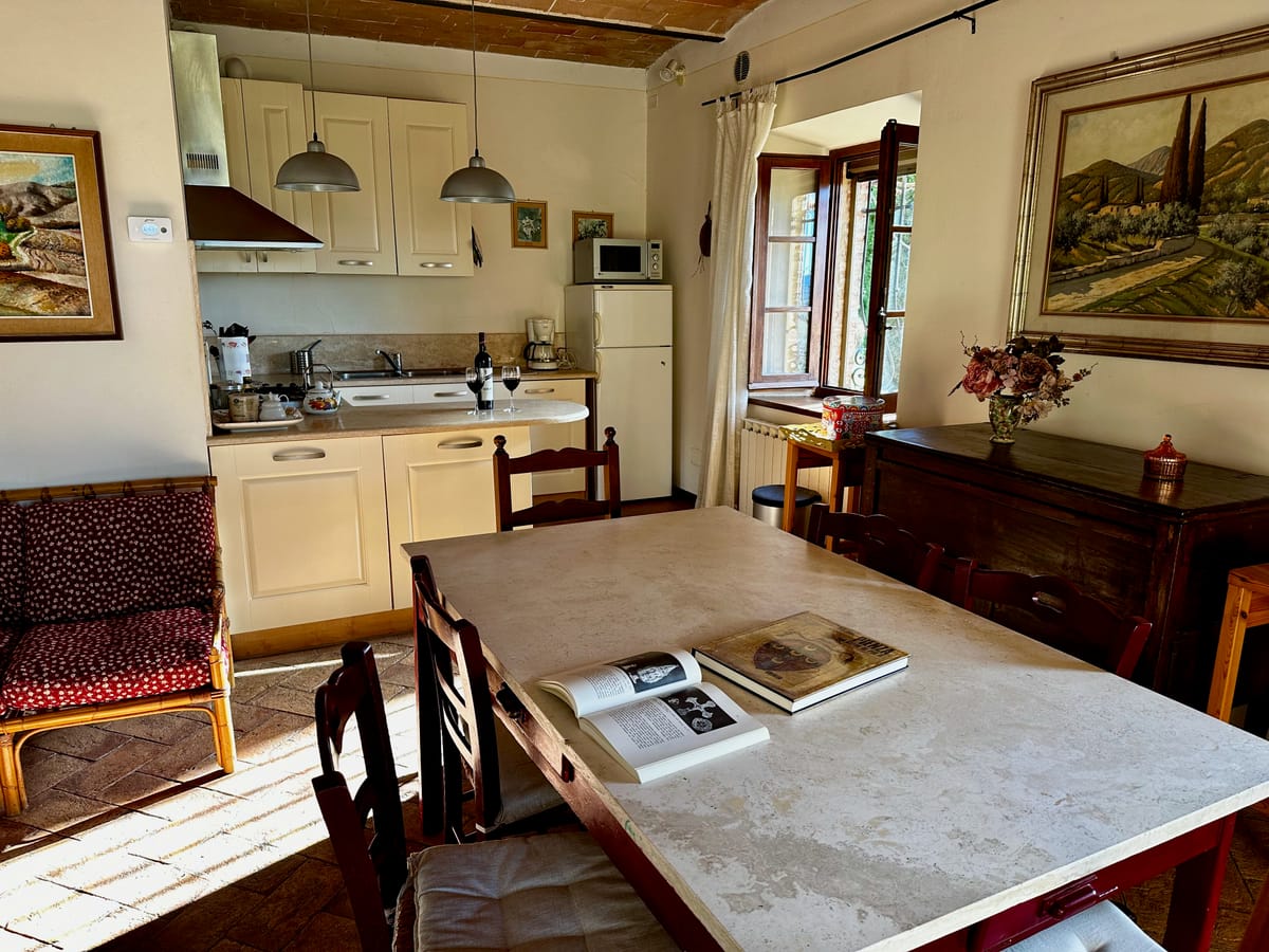 The fitted kitchen with dishwasher, oven and fridge